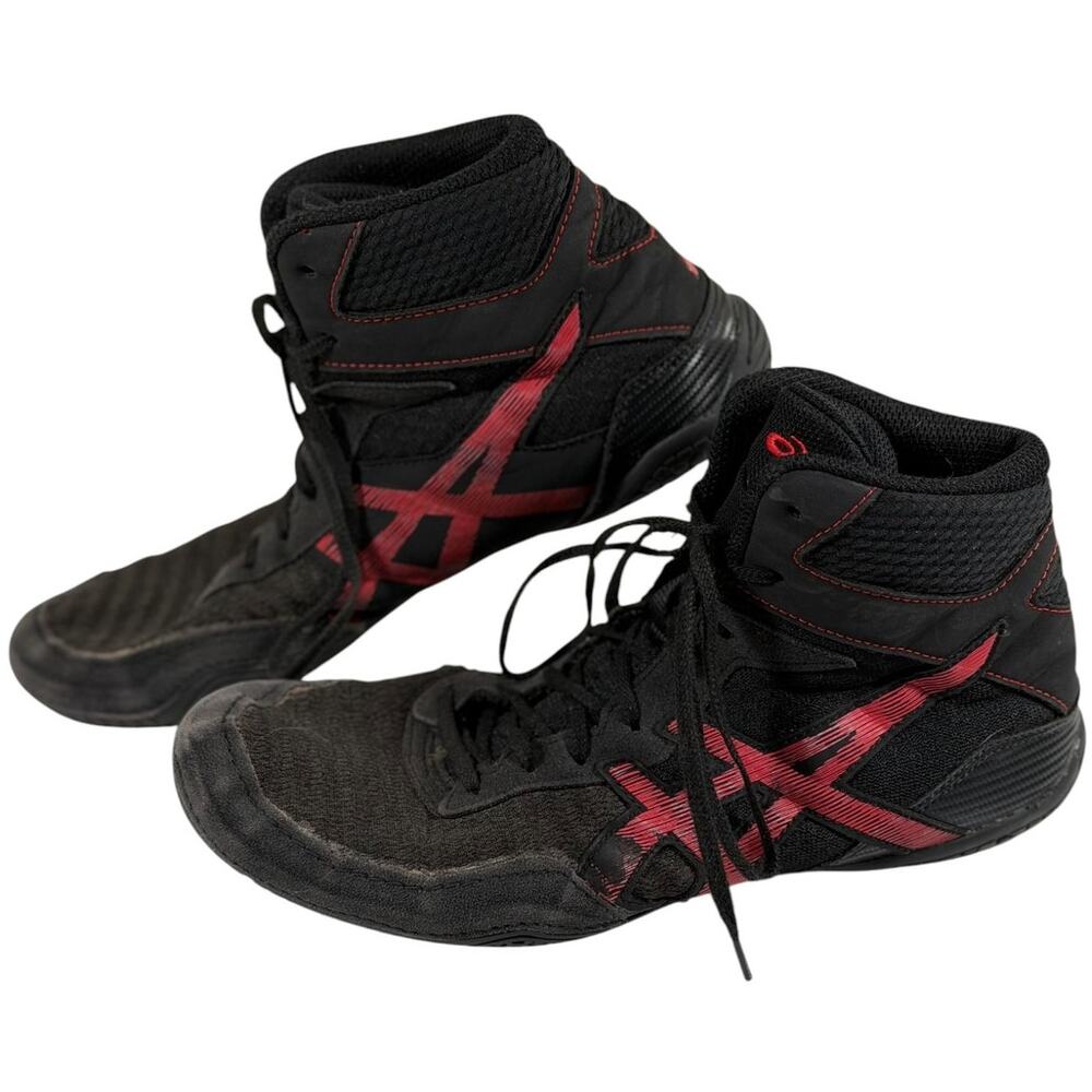 ASICS Mat Control 2 Wrestling Shoes, Men’s 10, Black Red, Athletic, Performance